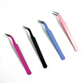 Wholesale False Eyelash Clips for Strip Lashes Custom Logo Cluster Lash Tweezers Private Label Lash Applicator Tools