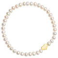 Wholesale Freshwater Pearl Bead 925 Sterling Silver Heart Charm Pure Handmade Bracelet Jewelry Ins