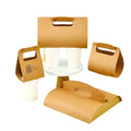 Eco-friendly Disposable 1/2 Cup Sugarcane Paper Holder Kraft Paper Carrier Tray for Coffee Soda Hot Drinks Embossed Printing