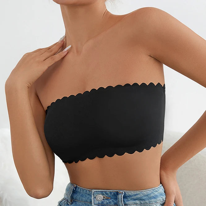 Ladymate ODM.OEM Sujetador Sin Tirantes Women Strapless Bra Tube Top Bandeau Crop Tank Seamless Non-Slip Padded Wirefree Bra