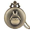 Japan Anime Cartoon Design Antique Pocket Watch Bronze Necklace Pendant Timepiece Clock with Chain for Gift