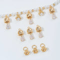 Flower Bud Flower Holder Water Drop Sticky Pearl Crystal Pendant for DIY Beading Handmade Necklace Earrings