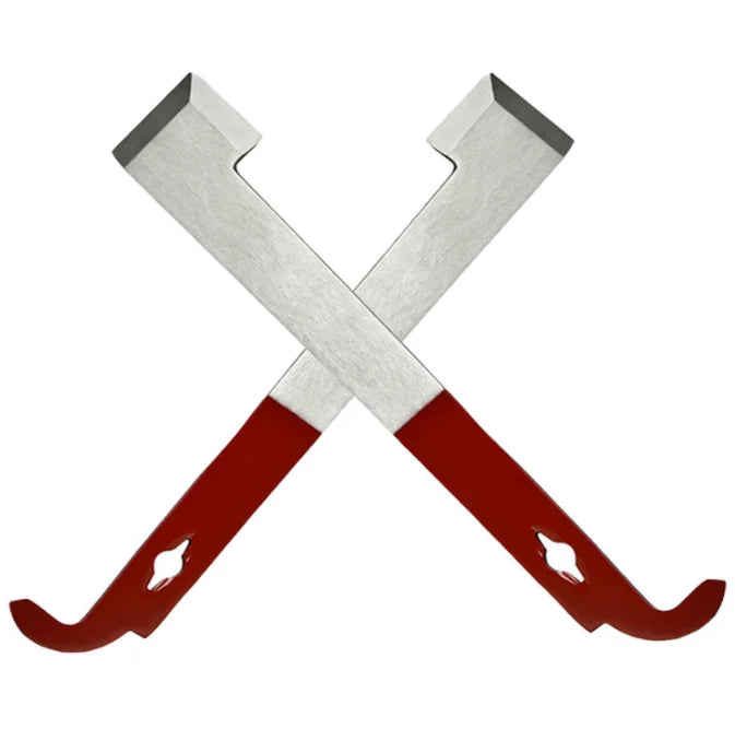 New Stainless Steel J Pigtail Knife Beehive Scraper with Curved Tail Lifting Scraper with Red Painted Nail