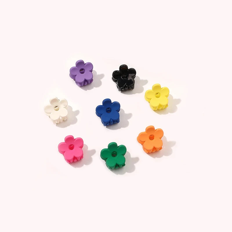 Wholesale Five-petal Flower Plastic Hair Claw Girls Sweet Cute Small Claw Clips Simple Transparent Side Claw Hair Clip