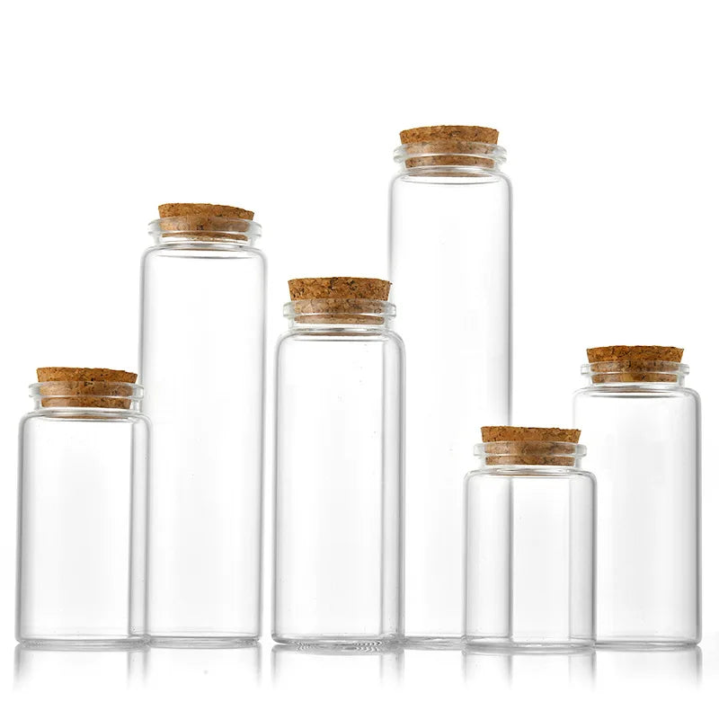 Wholesale 47mm Diameter 50ml 60ml 100ml 150ml Borosilicate Cork Stopper Glass Tube Bottle