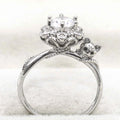 Sterling Silver 6.5mm/1 Carat Semi Mount Ring Empty Frame Blank Support Setting S925 Base Without Center Stone for DIY Inlay