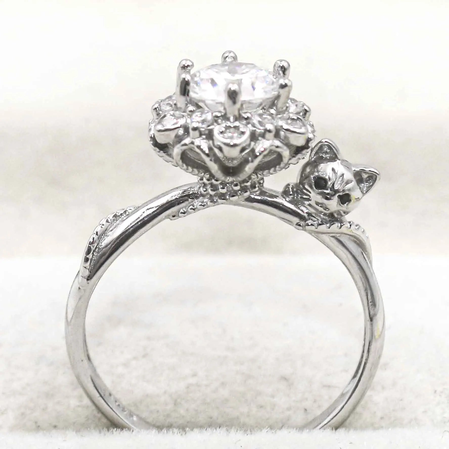 Sterling Silver 6.5mm/1 Carat Semi Mount Ring Empty Frame Blank Support Setting S925 Base Without Center Stone for DIY Inlay