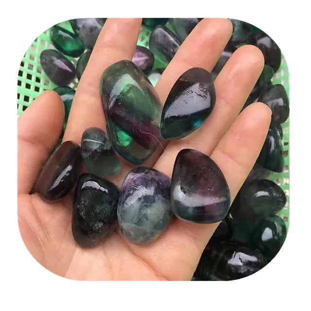 Wholesale Bulk Natural Rainbow Fluorite Tumbled Crystals Semi-Precious Stone Crafts for Spiritual Healing and Reiki