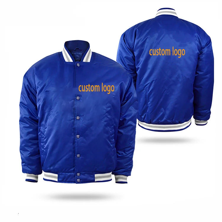 Custom Designer Men's Casual Winter Coat Reversible Bomber Jacket Hooded Stand Collar Zipper Pocket Decoration Woven Cotton