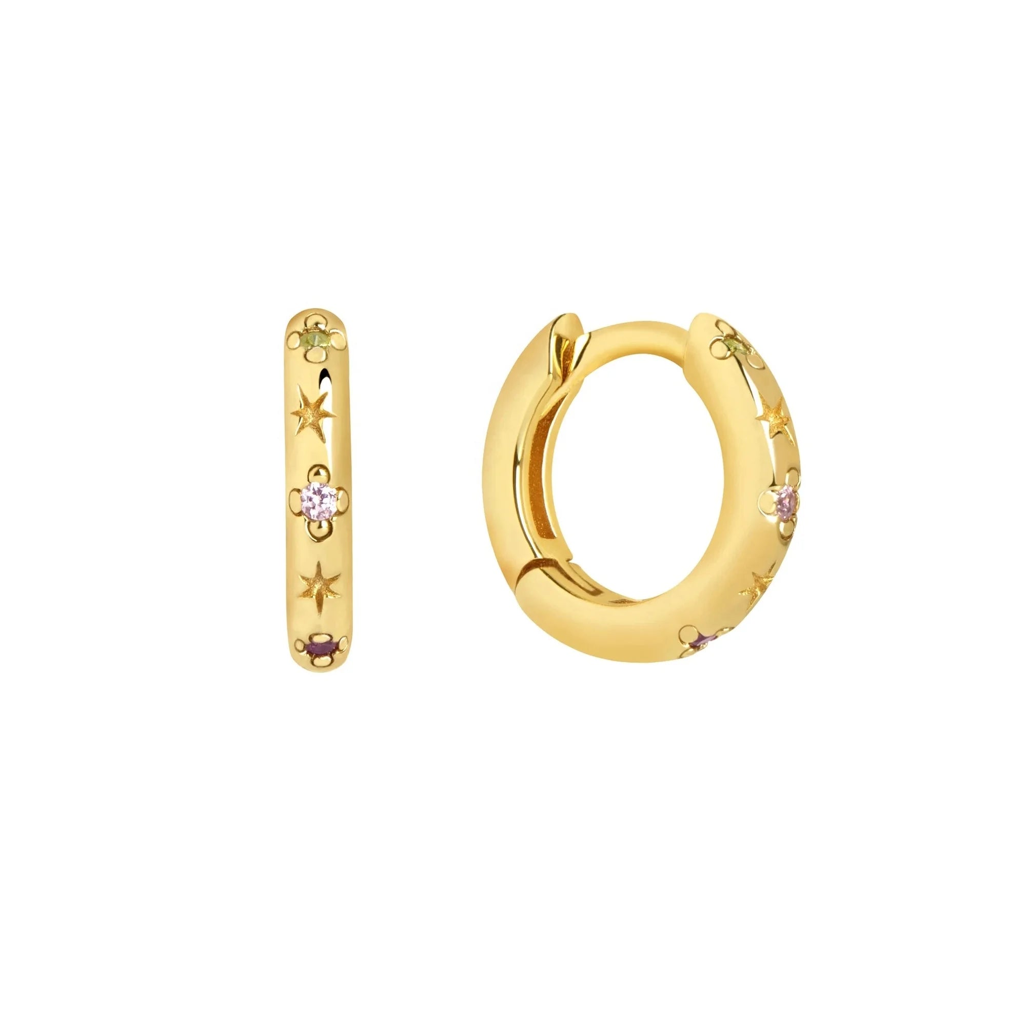 LOZRUNVE Sterling Silver 925 Jewelry Factory Trendy Star Cartilage Small Huggie Hoop Earrings