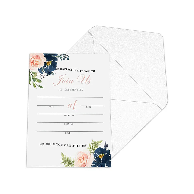 European Ins Art Paper Wedding & Birthday Invitations Elegant Business Greeting Card with Envelope for Weddings & Parties