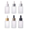 1 Oz Frosted Cylinder Glass Bottle with Black Regular Smooth Glass Dropper 30ml Clear Round Frosted Flat Neck Glass Bottle