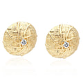 Wholesale Sparkling Cubic Zircon Braid Ball Stud Earrings Fashion Big Gold Brass Cross Pattern Hollow Earrings Jewelry for Women