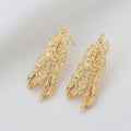 Jiexing 14K Gold Plated Unique Design Irregular Lava Shape Earring Fashion Women's Jewelry Studs Earrings