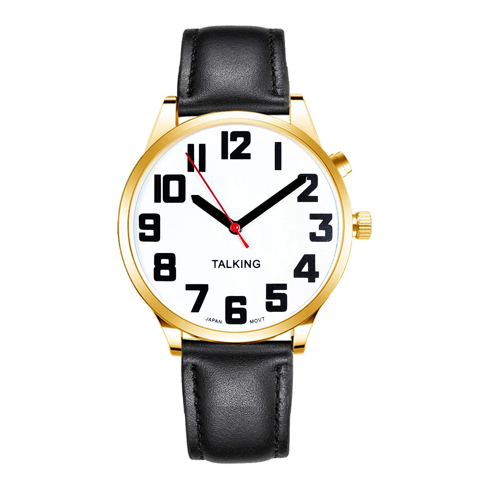 Men's Easy Reader Watch  Multi-Language  Daily Alarm  Hourly Time Announcement Talking Watch for Visually Impaired and Seniors