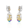 Abiding Jewelry Custom Jewelry Wholesale Swiss Blue Topaz Designer Style Gold Plated Hanging 925 Sterling Silver Women Earrings