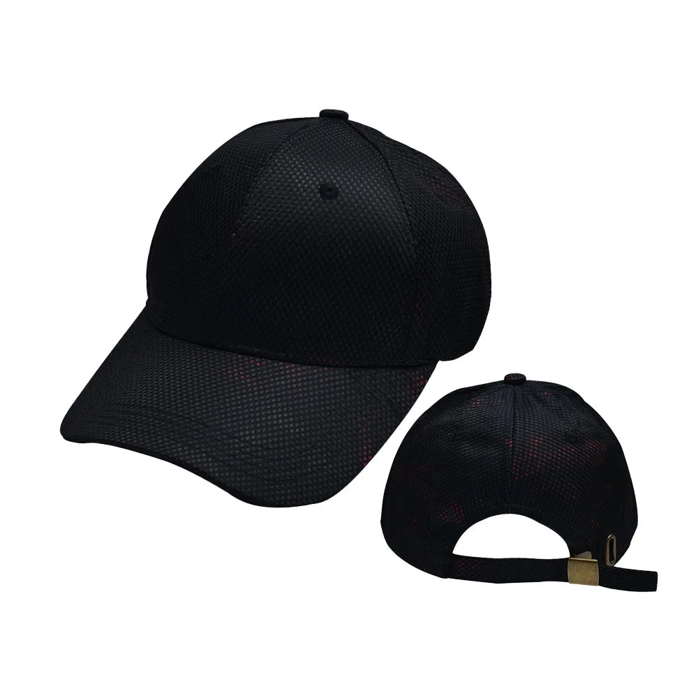 2025 Newest Outdoor Breathable Black Baseball Cap for Women Men Sporty Style Hand Embroidery Technique Wholesale Custom