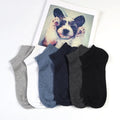 Wholesale Solid Color Combed Cotton Plain White Black Blue Convert No Show Cartoon Man Socks Mens Ankle Socks