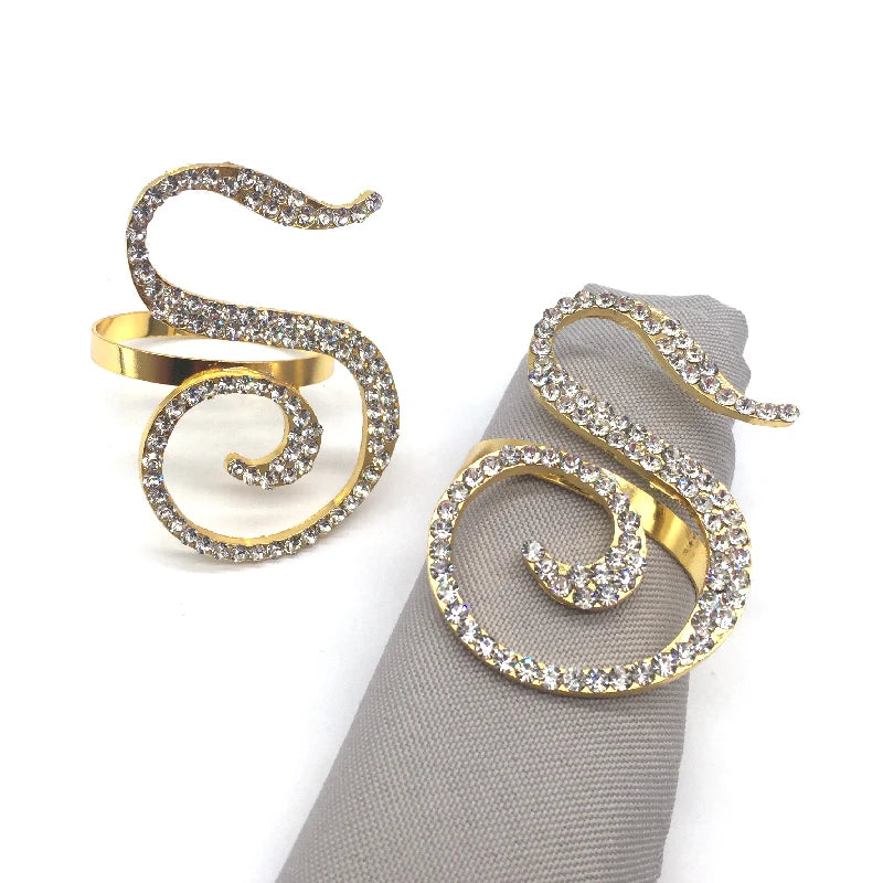 Customize Letter Napkin Ring Holders Wedding Table Decoration Golden Font Alphabet Napkin Rings