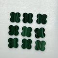 HQ GEMS  8x8x2mm to 14x14x2mm  Four Leaf Clover Stone Natural Green Malachite for Real Gold VC Jewelry