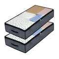 Large Square Underbed Storage Bag Reinforced Handles Foldable Square Storage Containers for Efficient Under-the-Bed Organization
