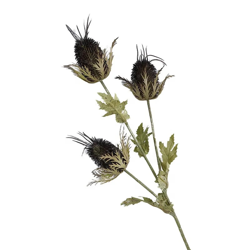 New Arrivals 3 Heads Eryngo Plants Artificial Flowers Thistle for Home Decoration