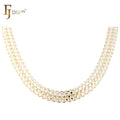 7mm FJ Fallon Fashion Jewelry Bismarck Anchor Quadruple Link Chain Plated in 14K Gold Two Tone Brass