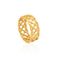 Chris April Fashion Jewelry 316L Stainless Steel PVD Gold Plated Hollow Metal Chain Shape Finger Rings