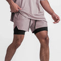 Wholesale Summer Outdoor Fitness Deep Squat Breathable Back Zip Pocket Double Layer Men's Sports Shorts