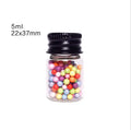 5ml 22*37mm  Clear Tubular Glass clear Jar Vial With Black Screw Aluminum Cap