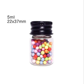 5ml 22*37mm Clear Tubular Glass clear Jar Vial With Black Screw Aluminum Cap
