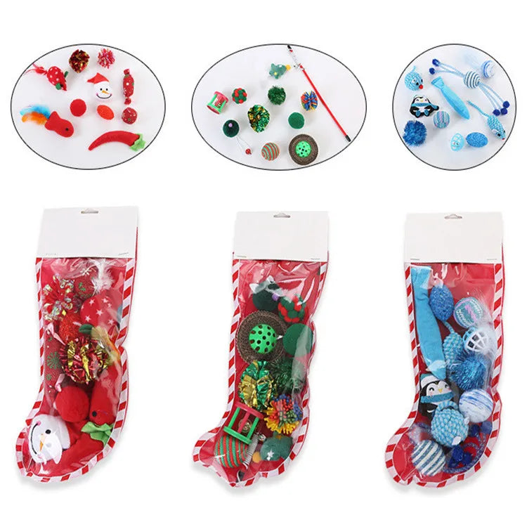 Funny and Cute Vocal New Cat Toys Pet Christmas Cat Toy Set