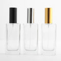 Empty 50ml Rectangle  Clear Refillable Perfume Glass Bottles Glass Spray Parfum Bottle Wholesale
