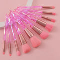 Private Label Pink Diamond Vegan Makeup Brush Set Fan Shaving Brushes for Face Concealer Application Cruelty-Free Moisturizing
