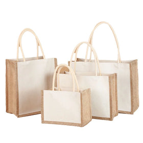Customized Canvas Shopping Bag Linen Beach Bag Recyclable Linen Shopping Tote Bag