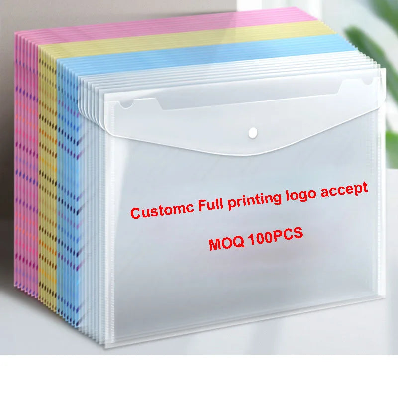 Hot Selling Cute Cartoon Style PVC File Folder A4 Size Examination Document Bag for Students