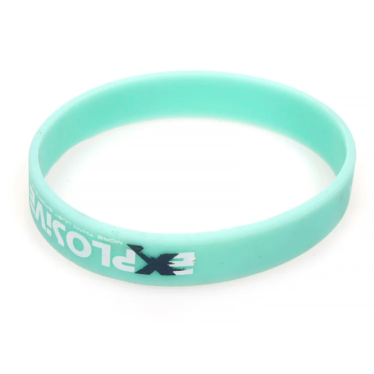 Sport Star Silicone Wristband Debossed Different Color Logo Silicone Bracelet Filling Color Logo Rubber Wrist Band