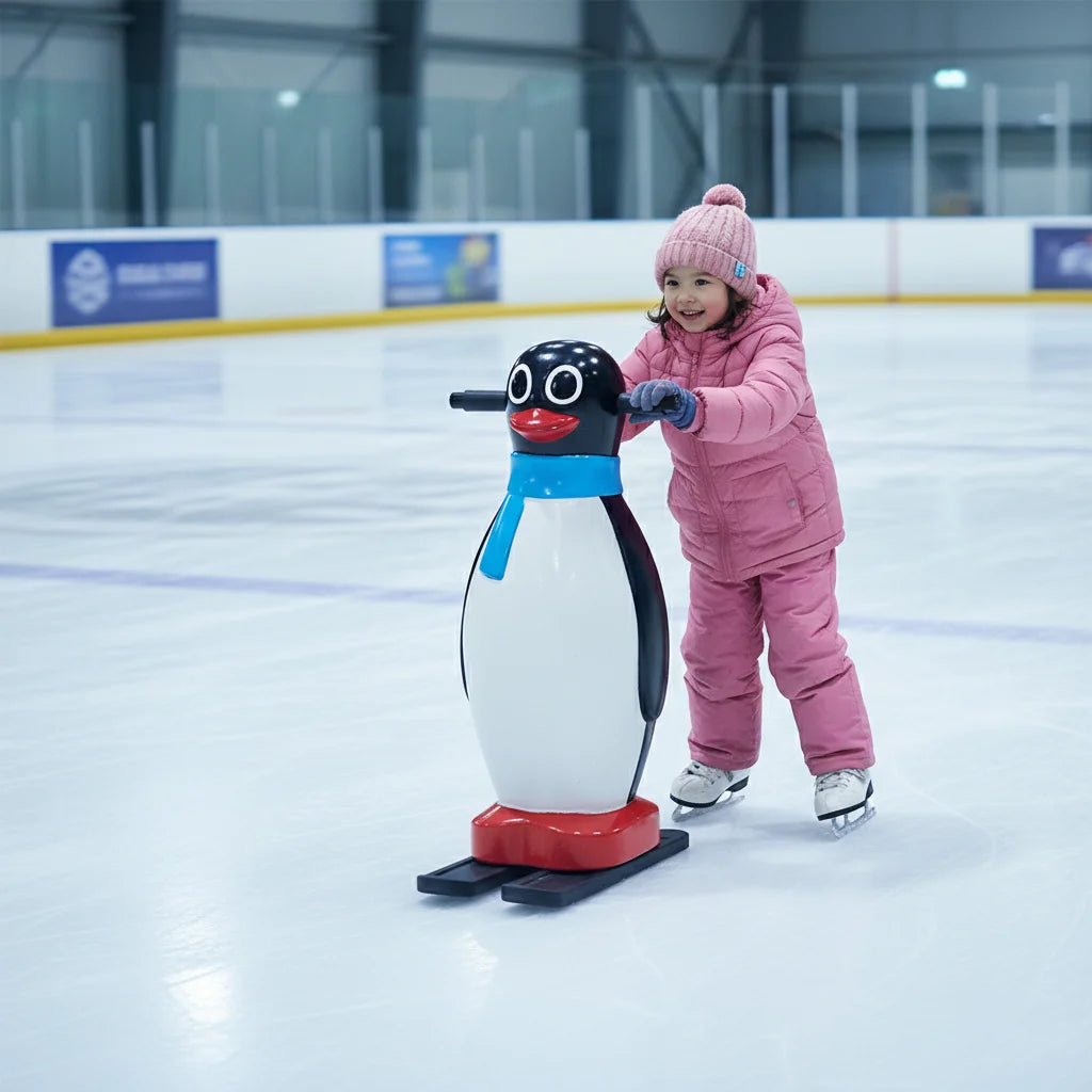 QIQU Shared Fun Equipment Kid-Adult Industrial Blow Molded HDPE CE Certified Waterproof 100kg Capacity Family Penguin Ice Skate