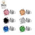 1 Pair ASTM F136 Titanium Piercing Stud Earrings Simple Crystal Zircon 20G 3/4 /5MM Women Ear Cartilage Tragus Piercing Jewelry