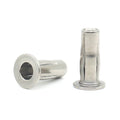 M4 M5 M6 M8 M10 1/4-20 5/16-18 Lantern Stainless Steel  Insert Nut Lantern Rivet Nut Slotted Body Flat Head  Jack Nut