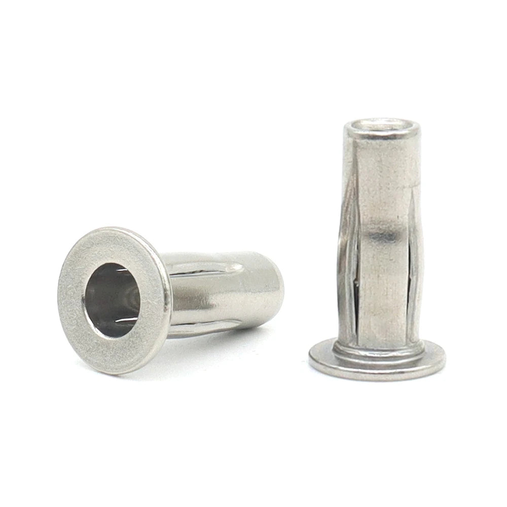 M4 M5 M6 M8 M10 1/4-20 5/16-18 Lantern Stainless Steel  Insert Nut Lantern Rivet Nut Slotted Body Flat Head  Jack Nut