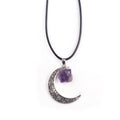 Natural stone crystal necklace star sky moon gem pendant sweater chain can DIY make Earrings Necklace key chain