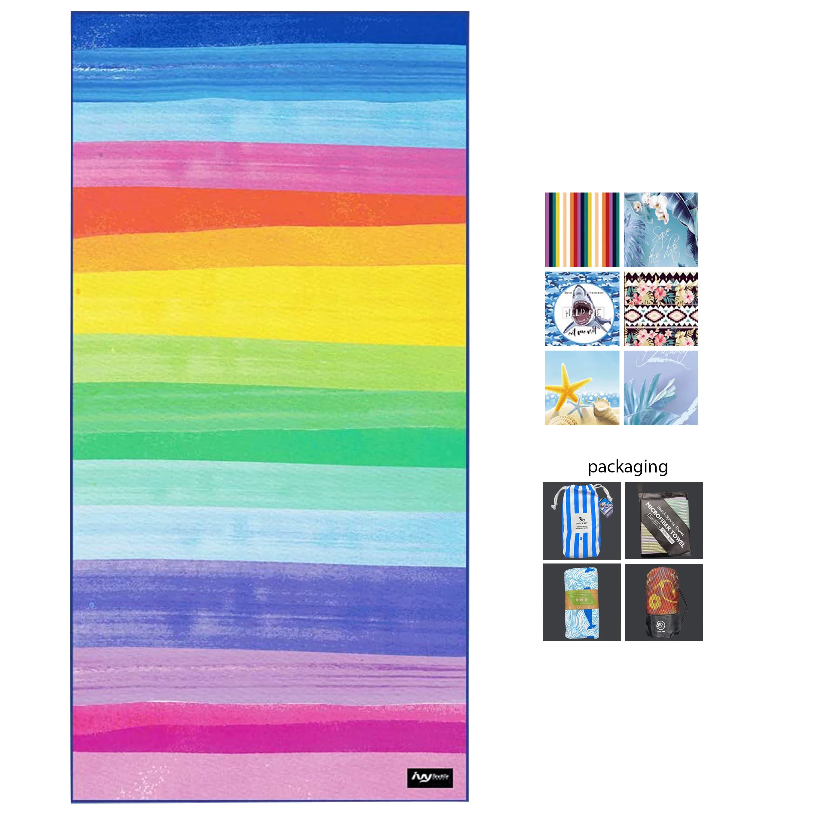Customizable Lightweight Large Oversized Waffle Beach Towel Sand-Free Blanket with Custom Logo