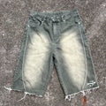 TOPSHOW Custom Men Streetwear Work Half Carpenter Shorts Baggy Jorts Double-layer Pocket Loose Carpenter Denim Army Green Shorts
