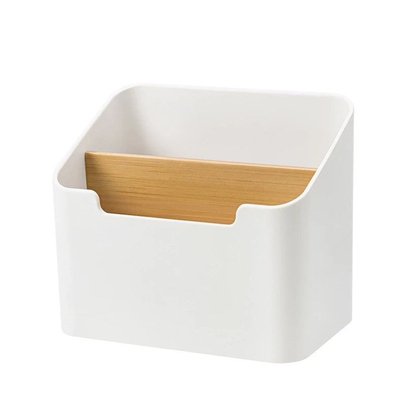 Toothbrush and Toothpaste Holder with Bamboo Dividers for Shower Organizational and Decorative