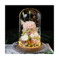 AM-PFA43 Ammy Preserved Flower Carnation Glass Dome Eternal Flower Carnation Glass Cover Valentine's Day Decorative Flowers