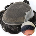 Q6 Wholesale Human Hair Replacement System French Lace Bleached Knots Natural Hairline