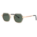 Small Size Hexagon Alloy Frame Gold UV400 TAC Lenses Polarized Sunglasses Trendy Unisex Custom Logo Designer