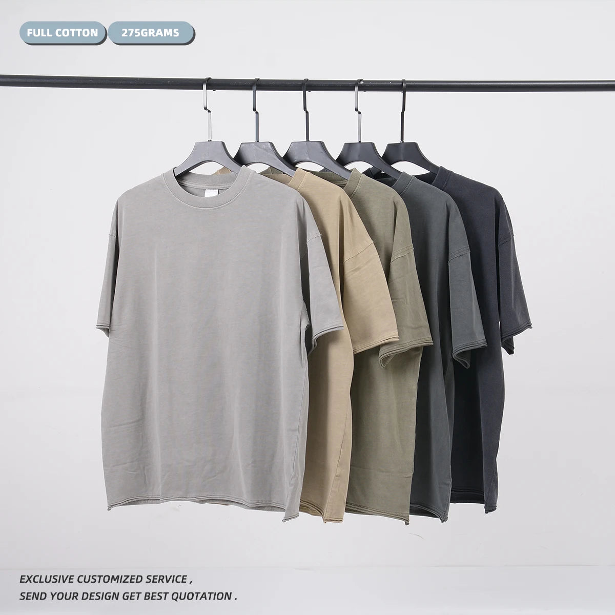 Custom High Quality Men Mock Neck Plus Size T-Shirt 100% Cotton Heavyweight Luxury Drop Shoulder Blank T-Shirt for Men