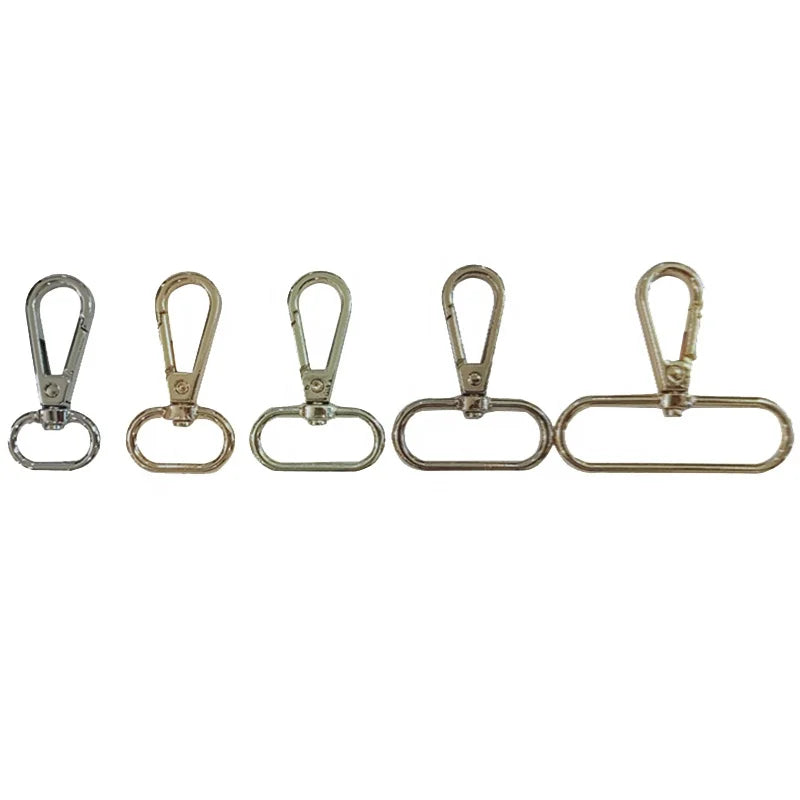 QIFENG Spring Swivel Lobster Clasp Light Gold Metal Snap Hook for Sling Bag and Metal Dog Hook for Chain